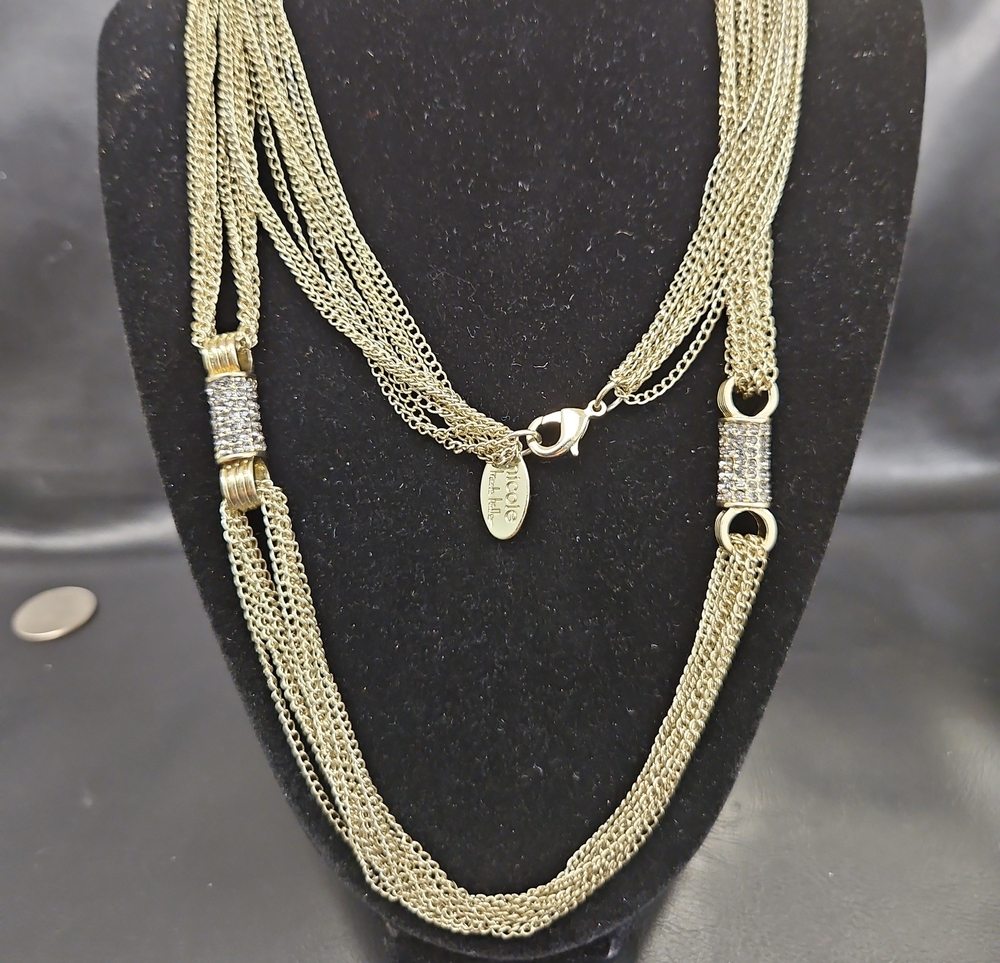 Nicole Miller Gold-Tone Layered Chain Necklace with Pave Accents